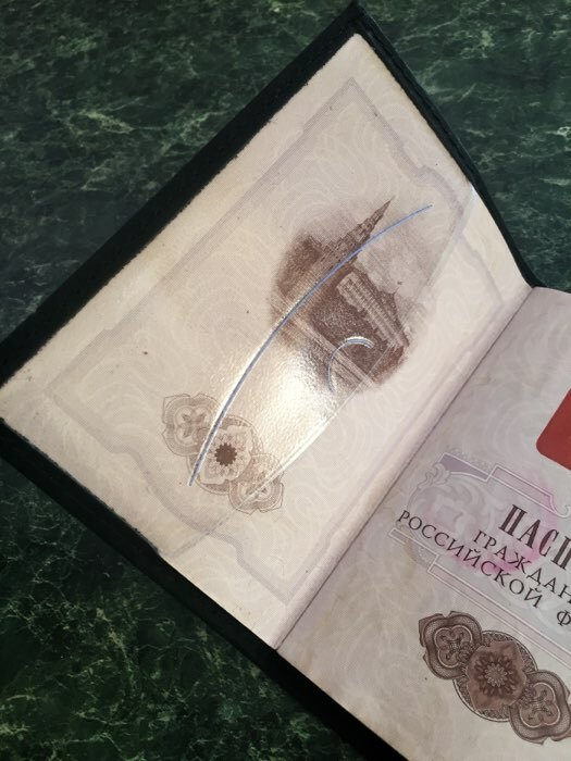 Фотография покупателя товара Обложка для паспорта, цвет оливковый - Фото 2