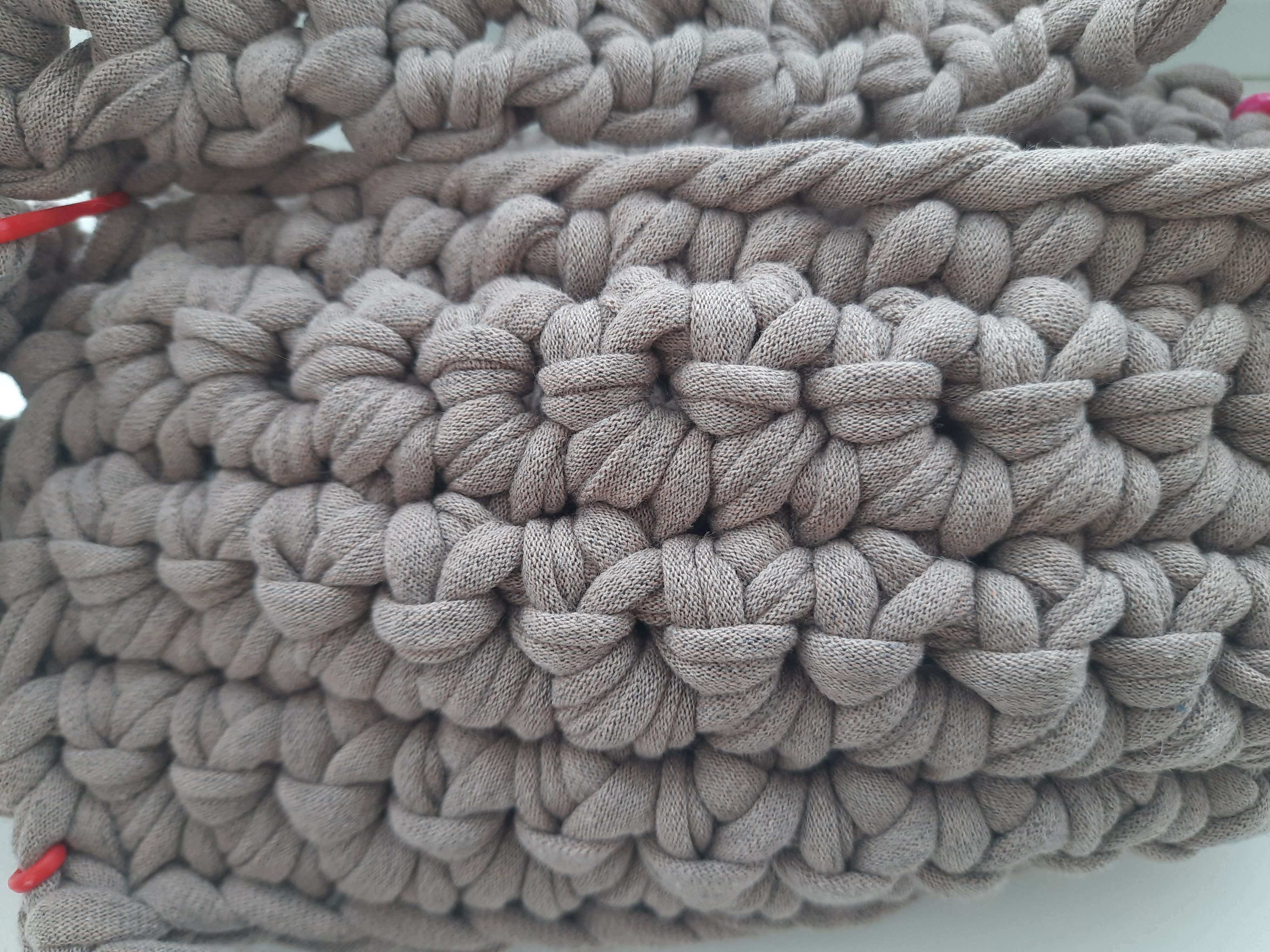 Фотография покупателя товара Пряжа трикотажная широкая 50м/160±20гр, ширина нити 7-9 мм  (т. синий меланж) - Фото 1