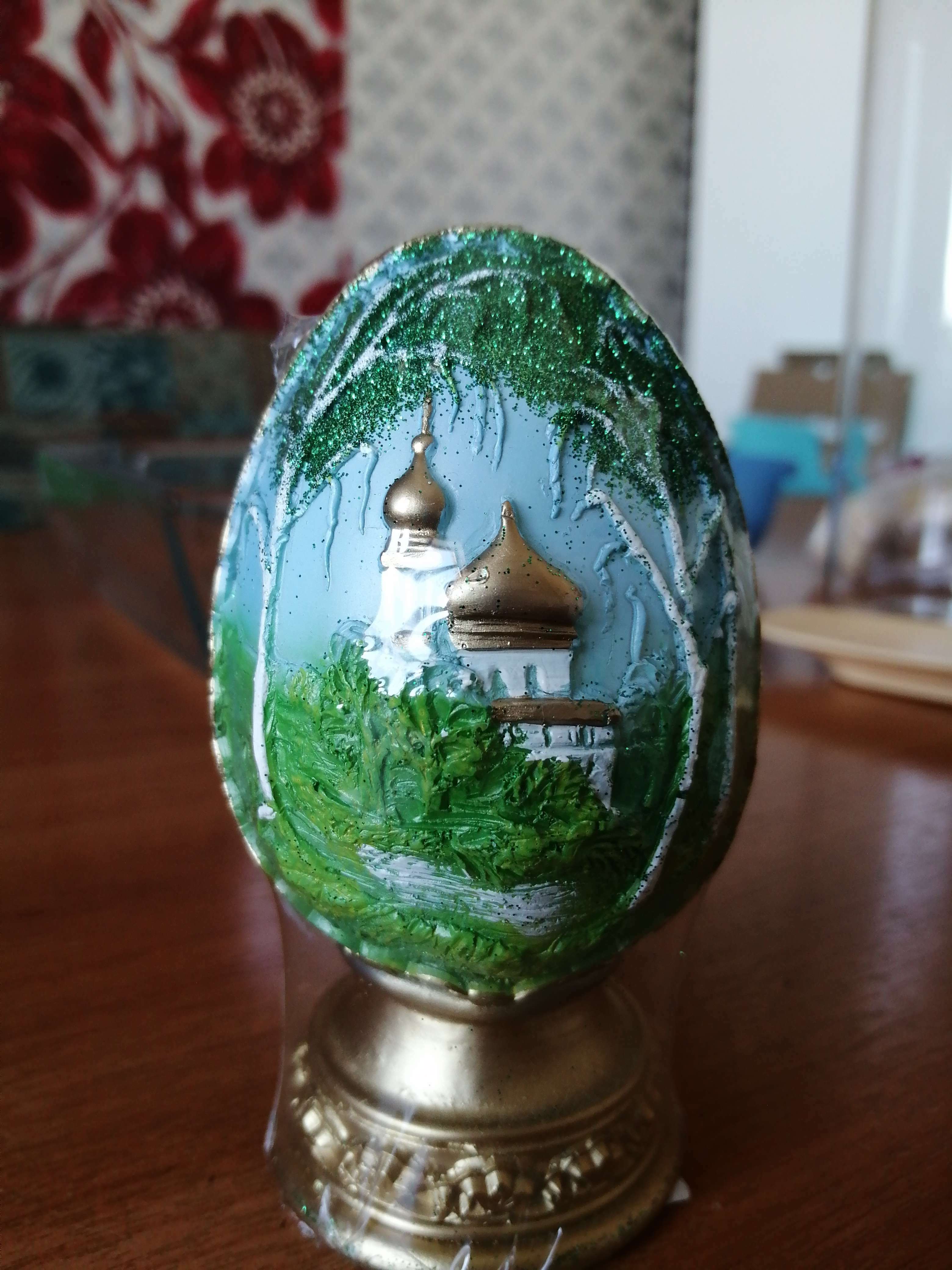 Фотография покупателя товара Свеча декоративная «Пасхальное яйцо с берёзой», МИКС - Фото 3