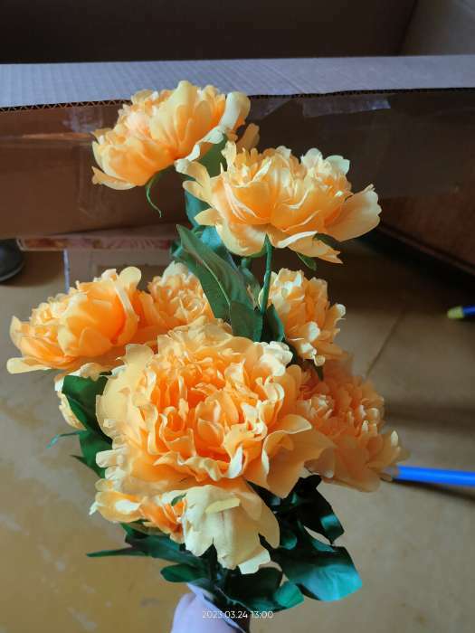 Фотография покупателя товара Цветы искусственные "Пышные бутоны" 10х70 см, жёлтый - Фото 1