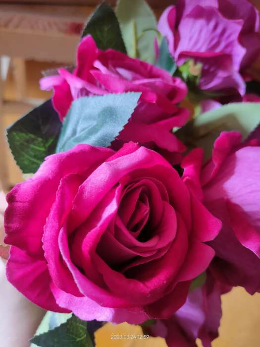 Фотография покупателя товара Цветы искусственные "Роза венесуэльская" 8х23 см, розовый - Фото 5
