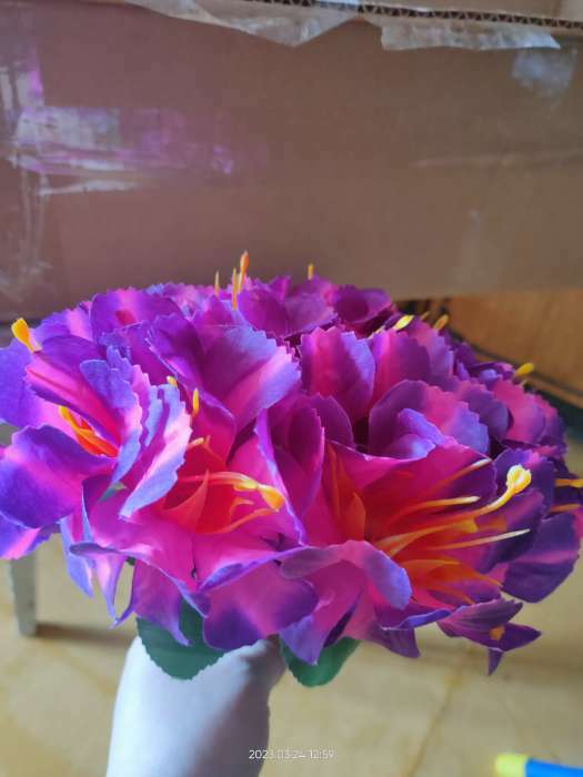 Фотография покупателя товара Цветы искусственные "Бегония криспа" d-11 см 27 см, сиреневый - Фото 4