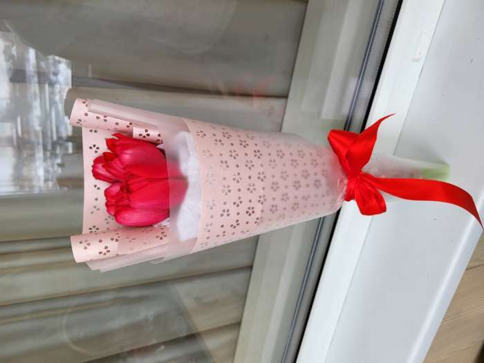 Фотография покупателя товара Фетр ламинированный с перфорацией "Цветочки", бирюзовый, 57 см х 5 м - Фото 1