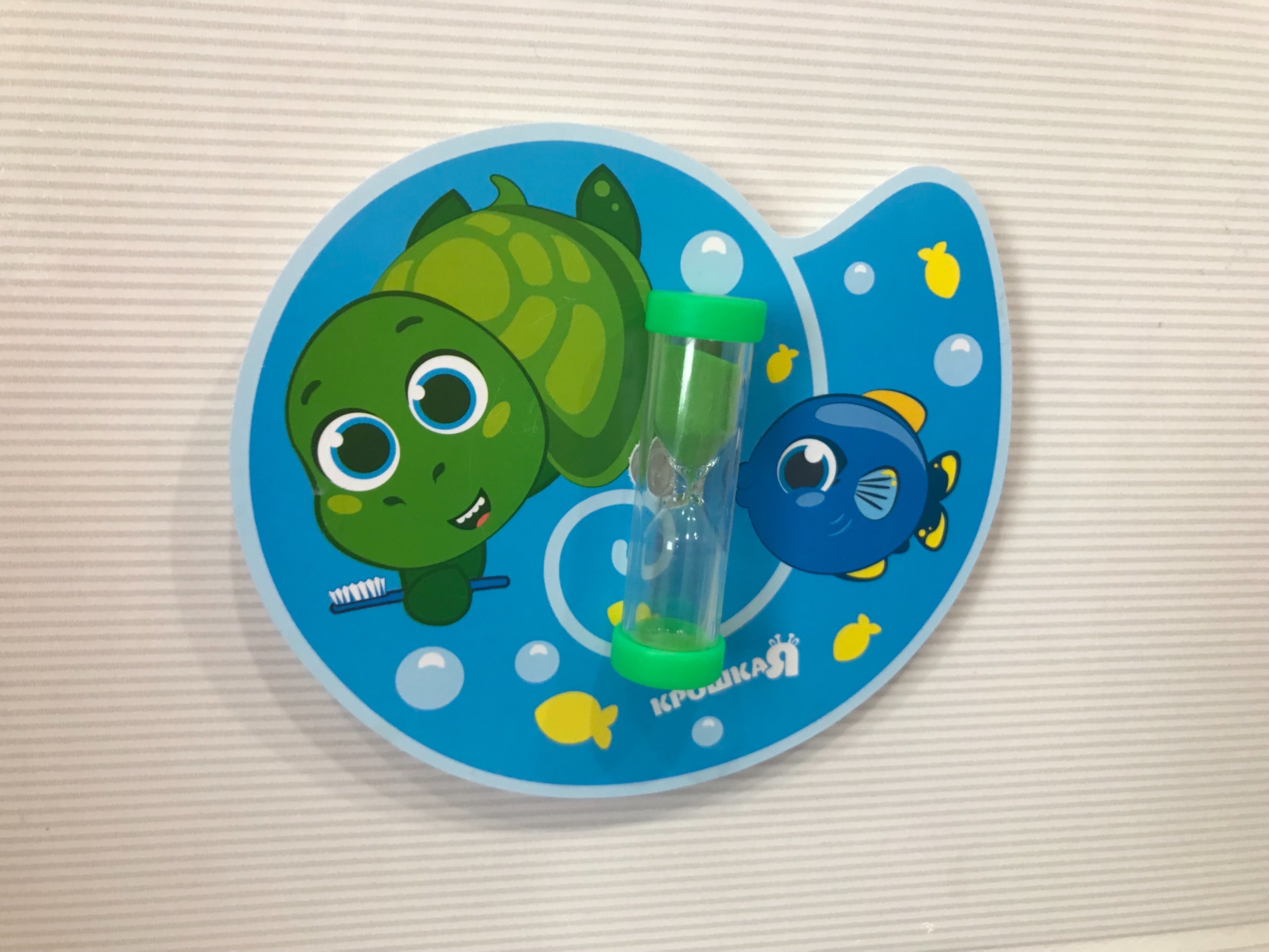 Фотография покупателя товара Песочные часы детские для чистки зубов на присоске «Черепашка», 3 минуты