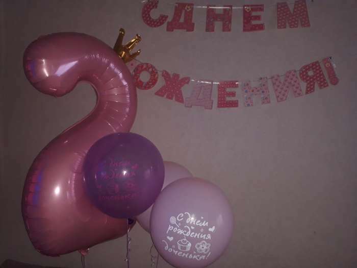 Фотография покупателя товара Шар фольгированный 40" «Цифра 2 с короной», цвет розовый