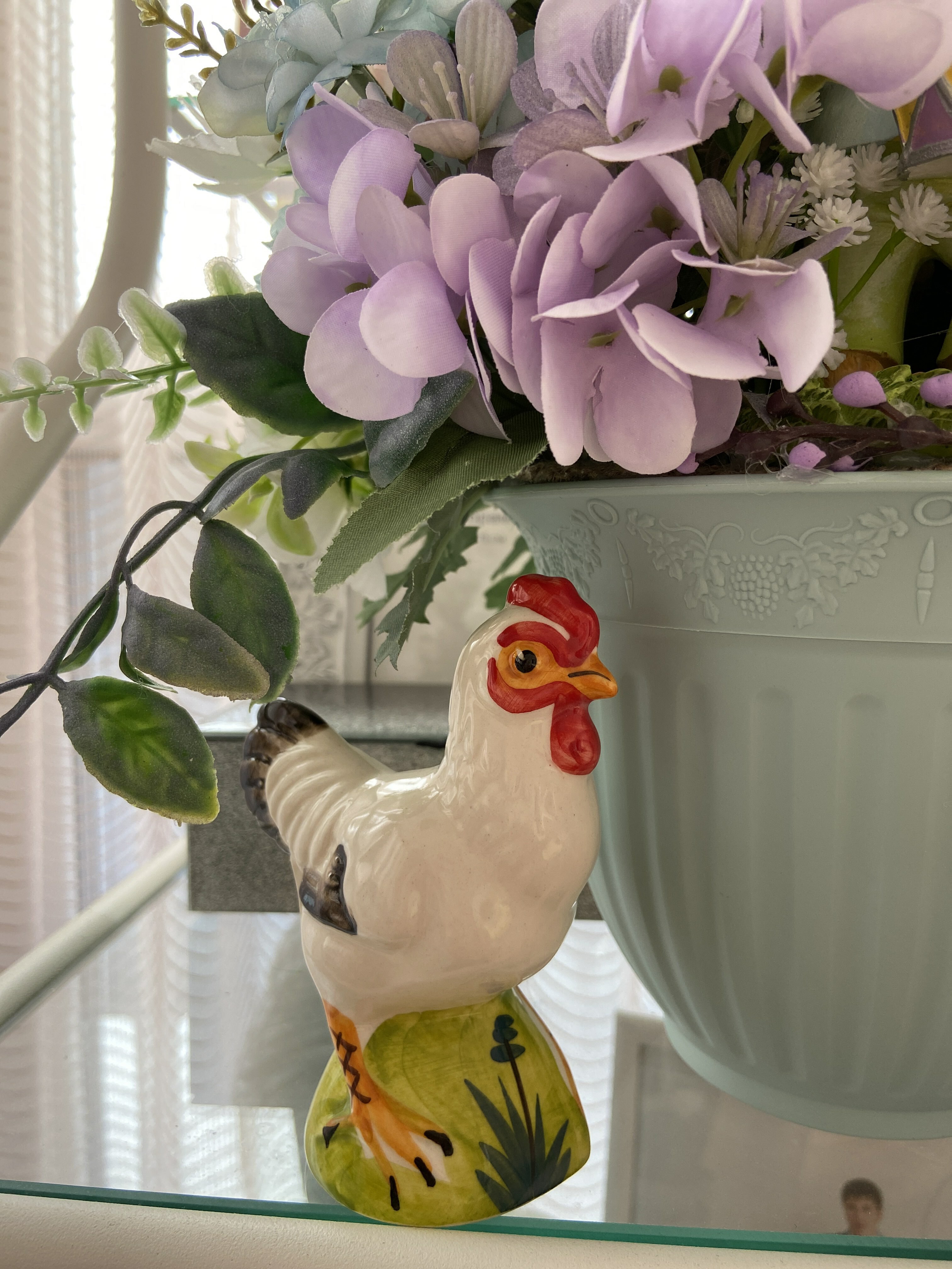 Фотография покупателя товара Статуэтка фарфоровая «Курица белая», авторская роспись, 10,5 см