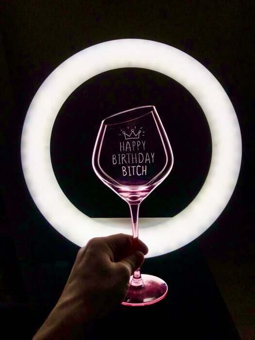 Фотография покупателя товара Бокал из стекла для вина Magistro «Иллюзия», 550 мл, 10×24 см, цвет розовый