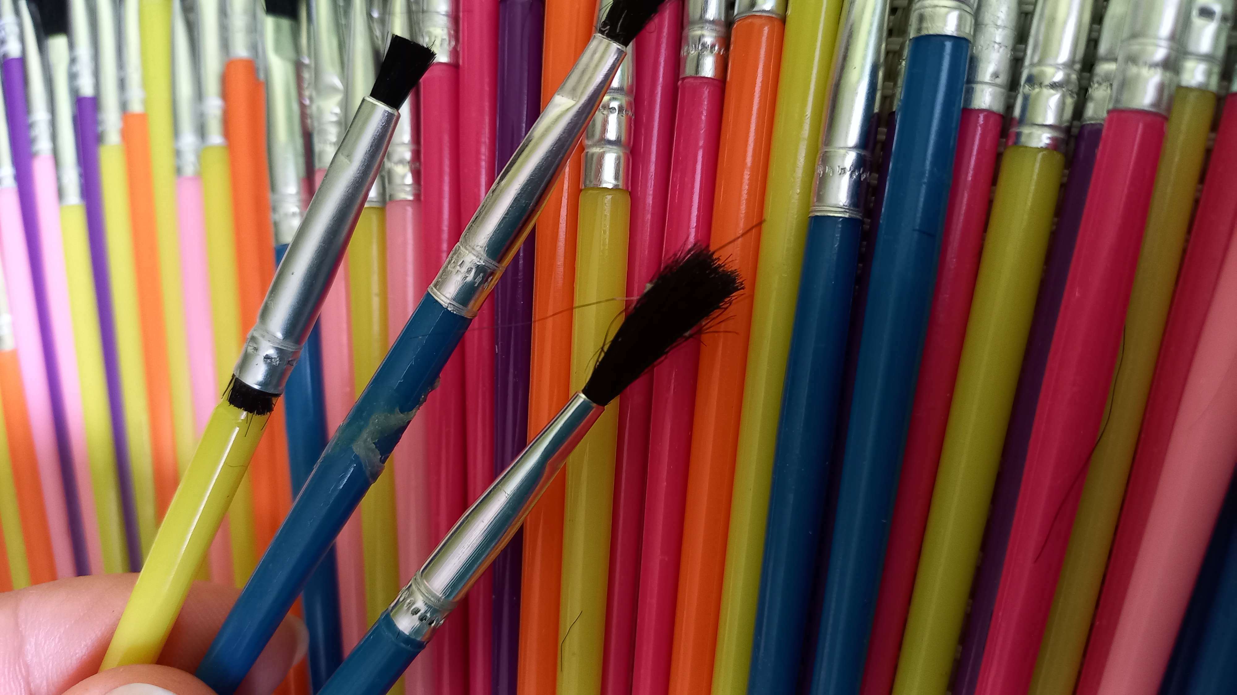 Фотография покупателя товара Кисть ворс "Синтетика", № 2, с цветной ручкой