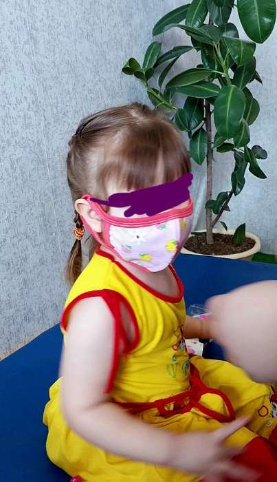 Фотография покупателя товара Маска многоразовая для девочки, цвет МИКС, возраст 3-6 лет - Фото 1