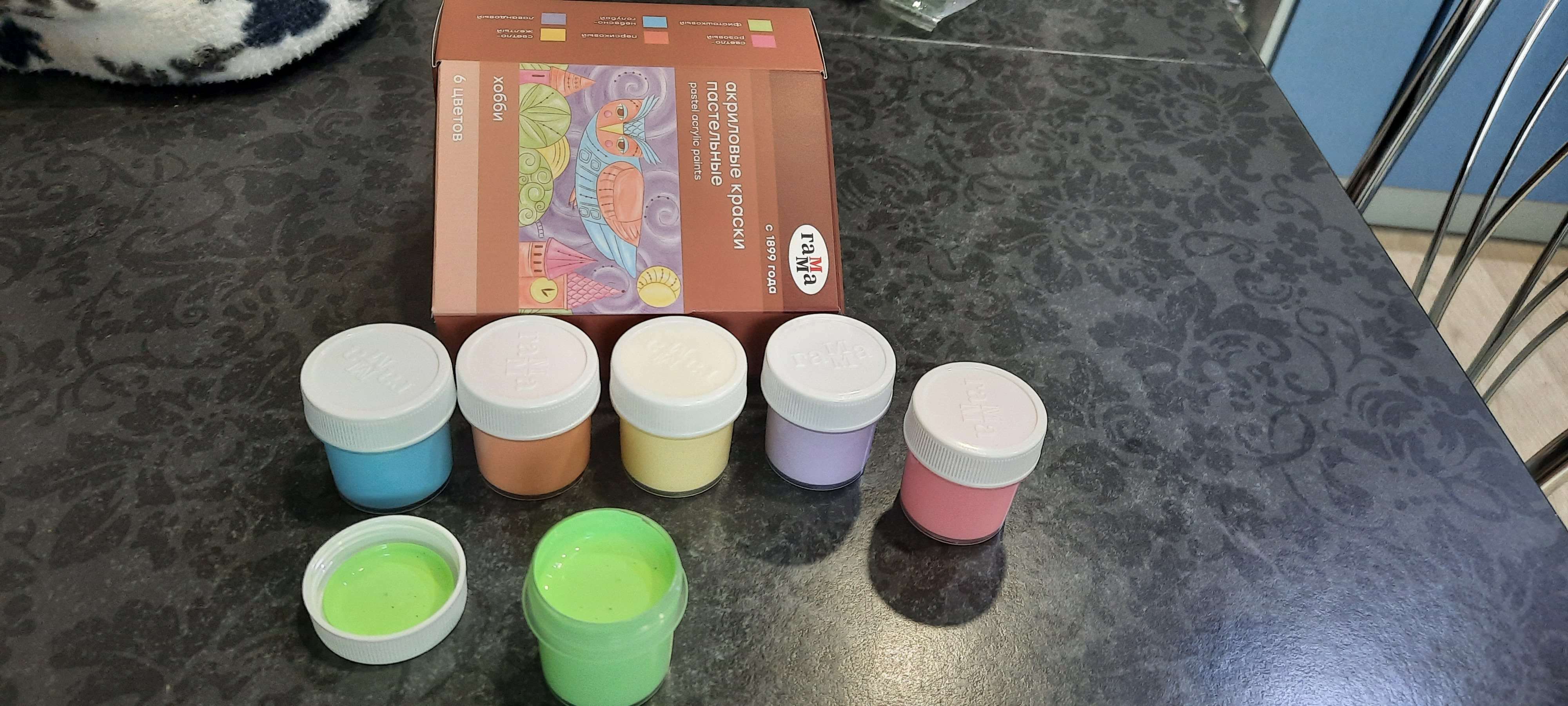 Фотография покупателя товара Краска акриловая, набор 6 цветов х 20 мл, Гамма "Хобби", Pastel, морозостойкая, 180120228 - Фото 2