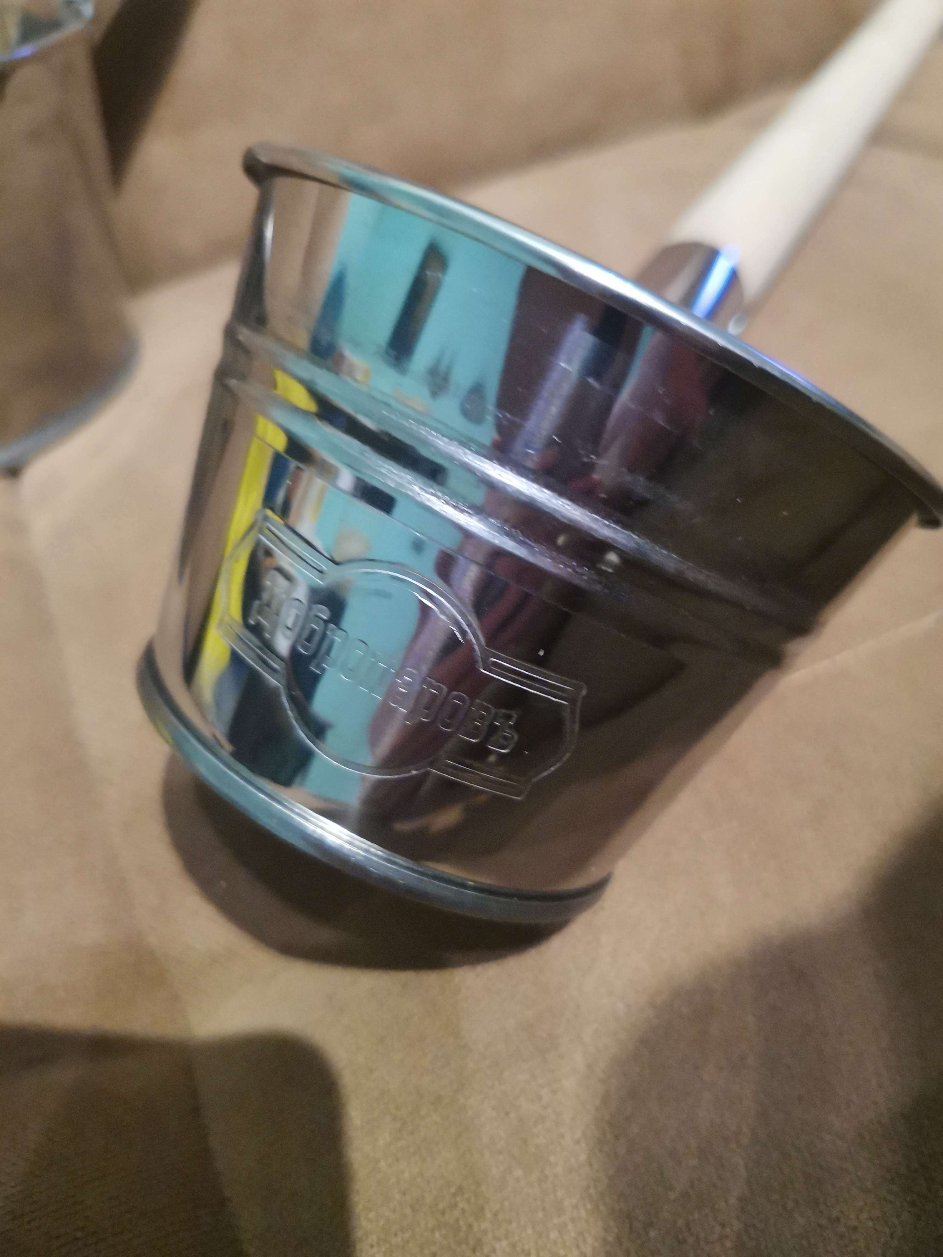 Фотография покупателя товара Ковш - черпак для бани и сауны, 1.5 л, нержавеющая сталь, деревянная ручка, «Добропаровъ» - Фото 2