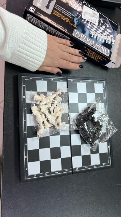 Фотография покупателя товара Шахматы магнитные, доска 24.5 х 24.5 см - Фото 6