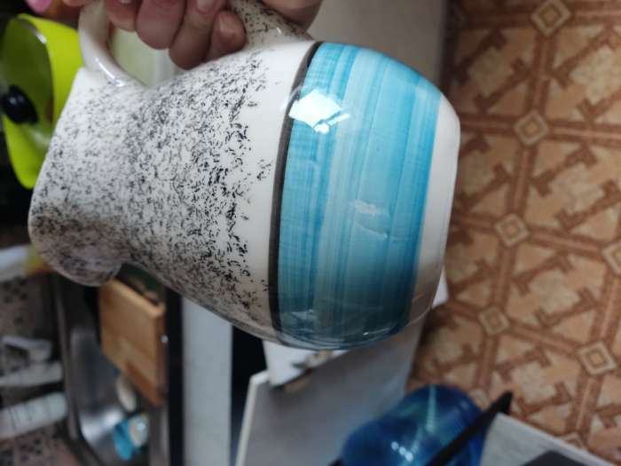 Фотография покупателя товара Набор керамической посуды "Персия", 3 предмета: кувшин 1.5 л, кружка 350 мл, синий, 1 сорт, Иран - Фото 7