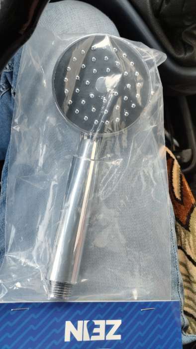 Фотография покупателя товара Лейка для душа ZEIN Z0114, пластик, цилиндрической формы, 1 режим, хром - Фото 1