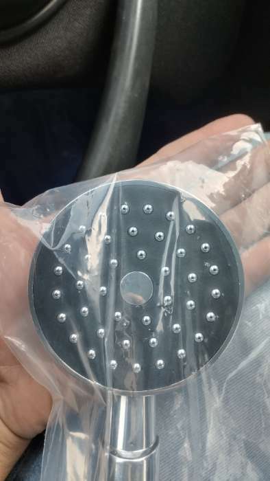 Фотография покупателя товара Лейка для душа ZEIN Z0114, пластик, цилиндрической формы, 1 режим, хром - Фото 3