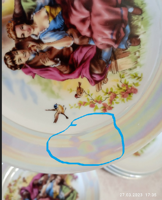 Фотография покупателя товара Набор тарелок фарфоровых «Мадонна», d=17 см, 6 шт, цвет МИКС - Фото 4