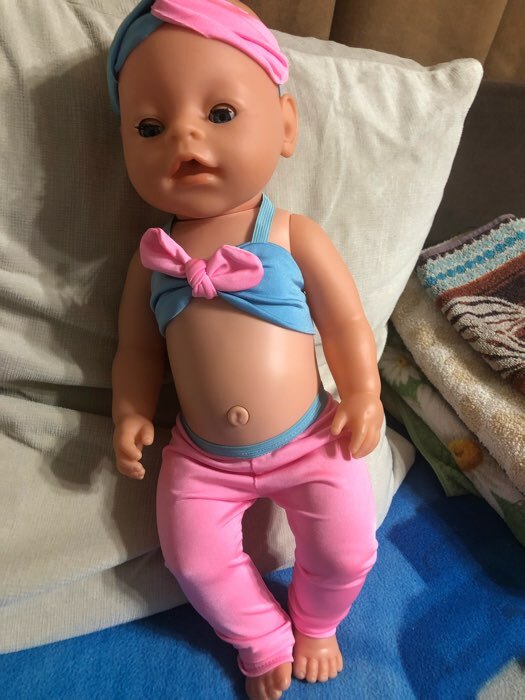 Фотография покупателя товара Одежда для пупса, 3 вещи: повязка, штаны, топ, 40-44 см - Фото 1