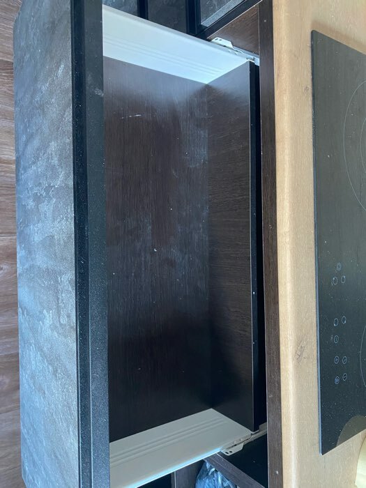 Фотография покупателя товара Кухонный гарнитур угловой «Симфония мега прайм», 2700×1500 мм, цвет бетон светлый/бетон тёмный/венге - Фото 10