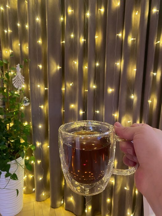 Фотография покупателя товара Кружка с двойными стенками, 300 мл, стекло, прозрачная - Фото 1