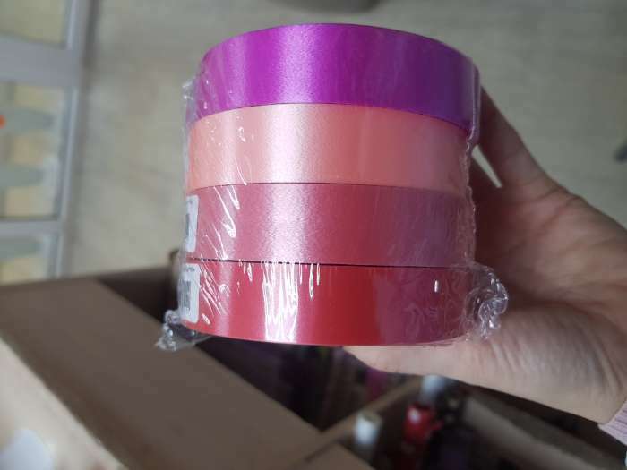 Фотография покупателя товара Лента для декора и подарков, розовый МИКС, 2 см х  45 м - Фото 1