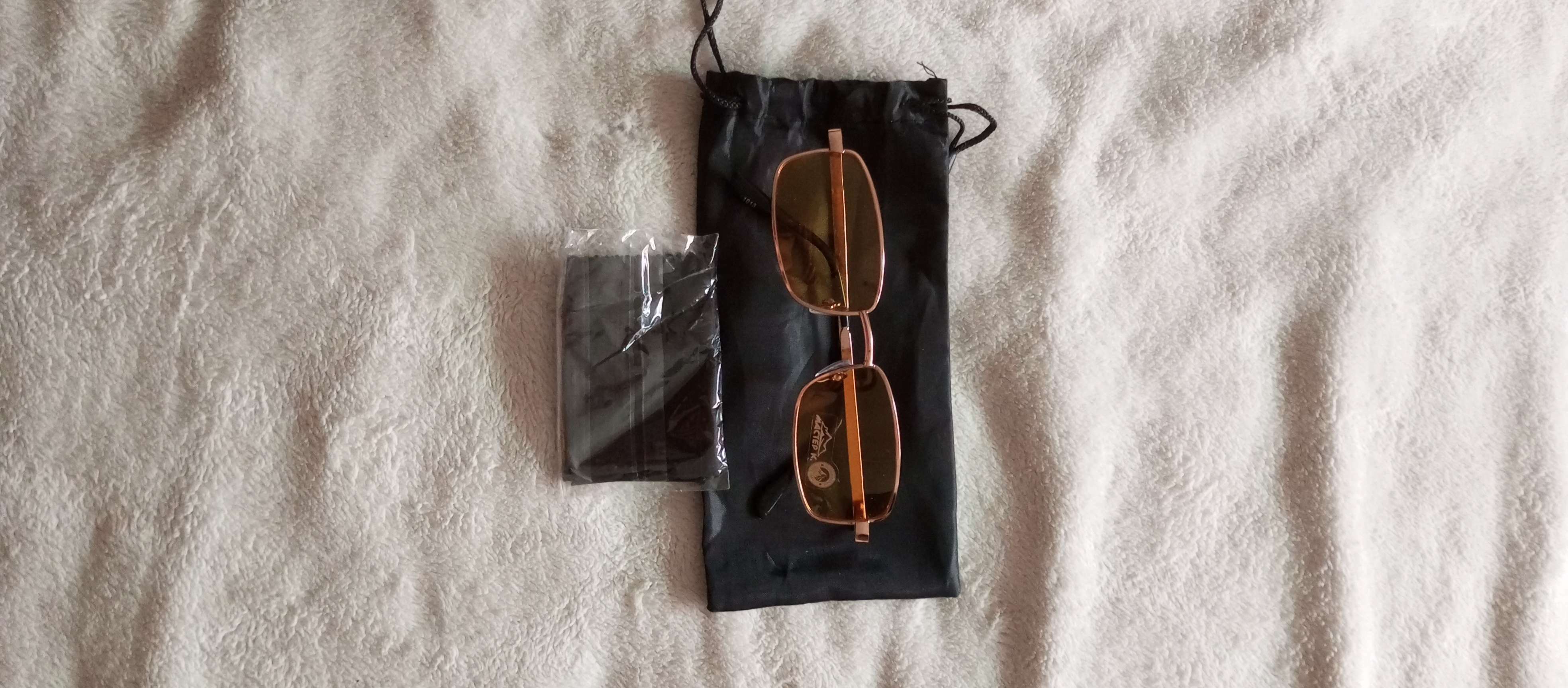 Фотография покупателя товара Очки для водителя мужские «Мастер К. Прямоугольные», цвет золотой - Фото 1