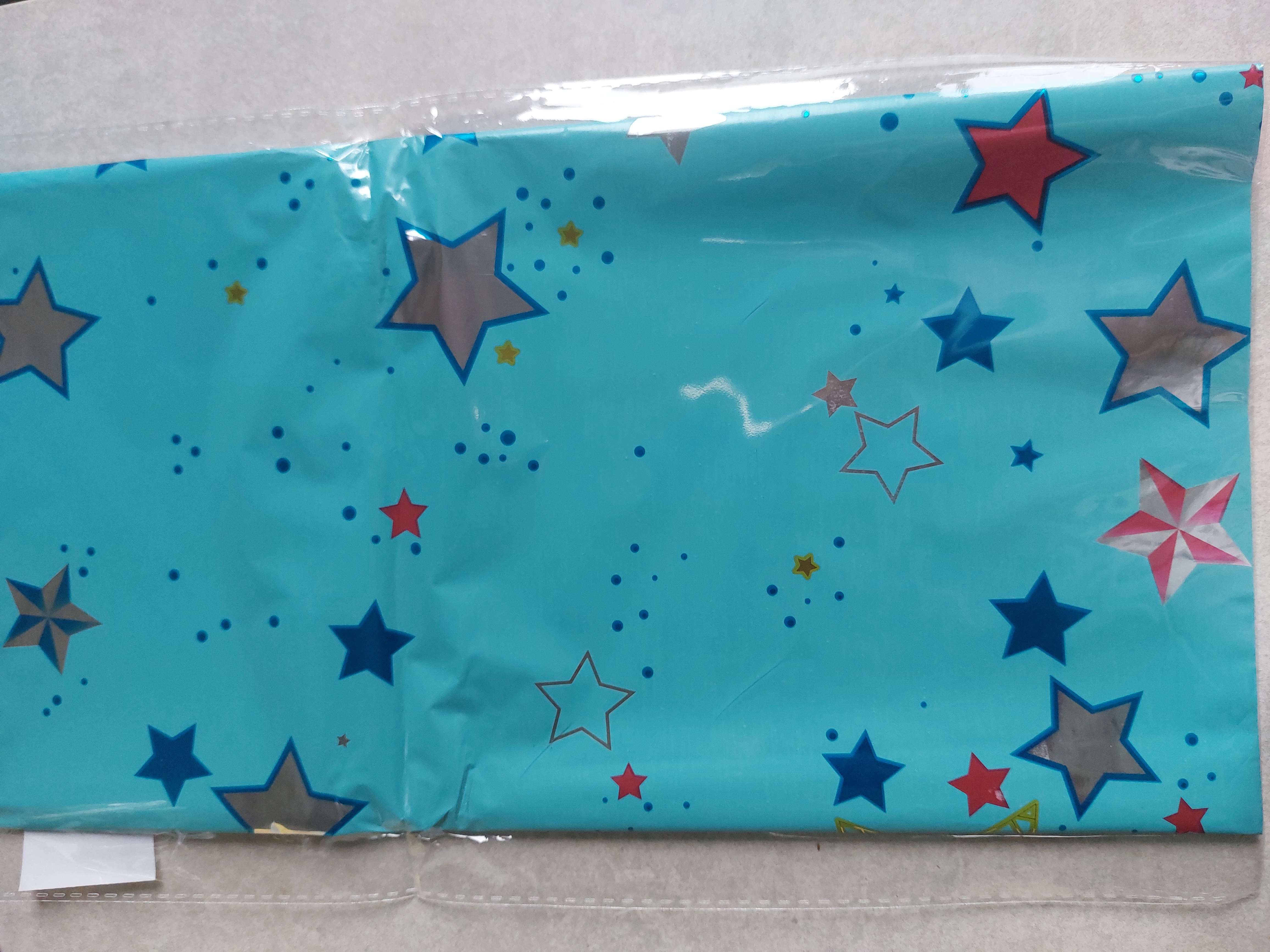 Фотография покупателя товара Скатерть «С днём рождения», 137 × 183 см, цвет голубой