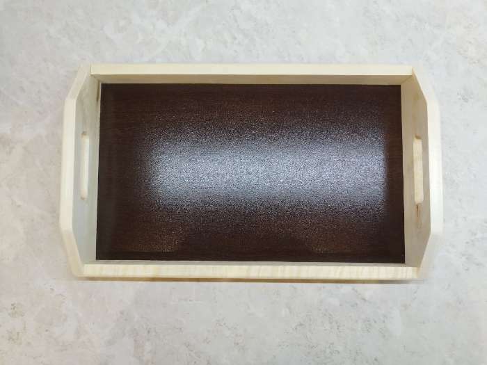 Фотография покупателя товара Поднос деревянный для завтрака со вставкой, цвет венге, МАССИВ, 40х25см - Фото 3