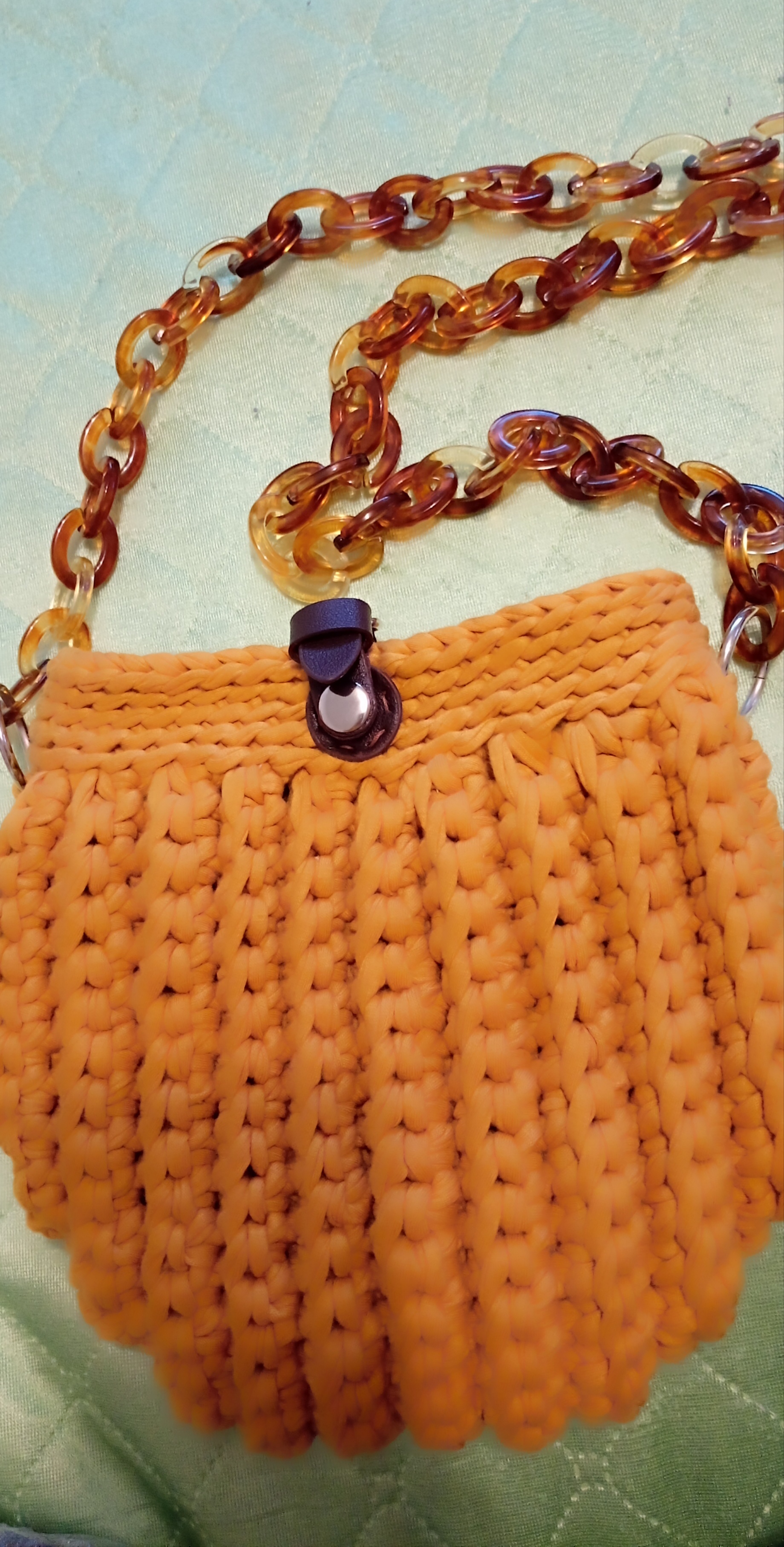 Фотография покупателя товара Застёжка для сумки на кнопке, 8 × 3 см, цвет коричневый