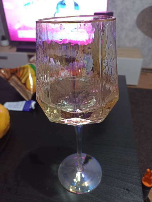 Фотография покупателя товара Бокал из стекла для вина Magistro «Дарио», 500 мл, 7,3×25 см, цвет золотой - Фото 4