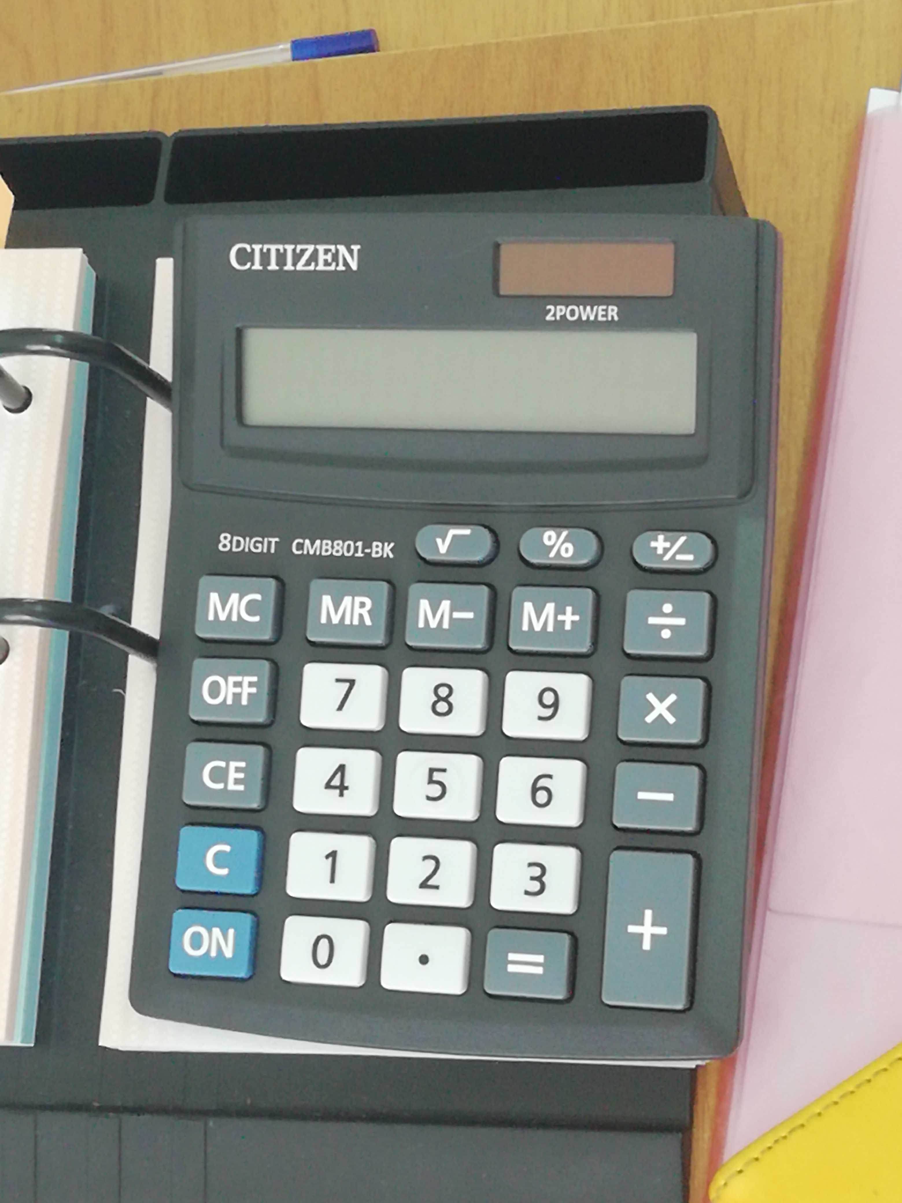 Фотография покупателя товара Калькулятор настольный Citizen Business Line "CMB801BK", 8-разрядный, 103 х 138 х 24 мм, двойное питание, чёрный