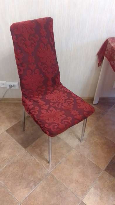 Фотография покупателя товара Чехол на стул трикотаж жаккард, цвет бордо, 100% полиэстер - Фото 2