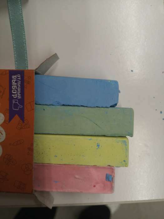 Фотография покупателя товара Мелки цветные Calligrata, в наборе 4 штуки, квадратные - Фото 6