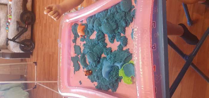 Фотография покупателя товара УЦЕНКА Надувная песочница для песка «Давай играть!» 60х45 см, цвета МИКС - Фото 1
