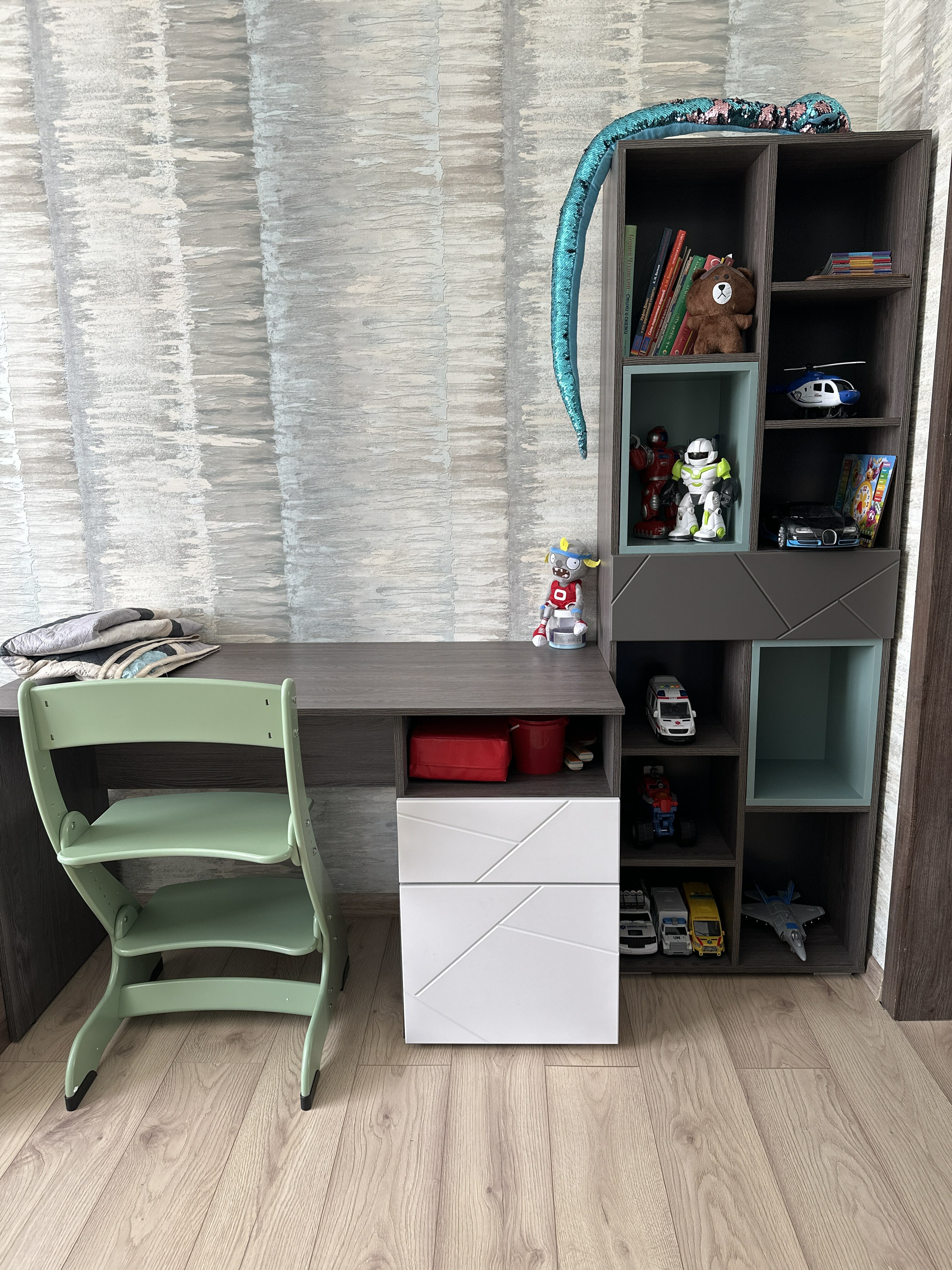 Фотография покупателя товара Шкаф – стеллаж Summit, 602×316×1820 мм, цвет ясень анкор тёмный/софт графит/муссон - Фото 1