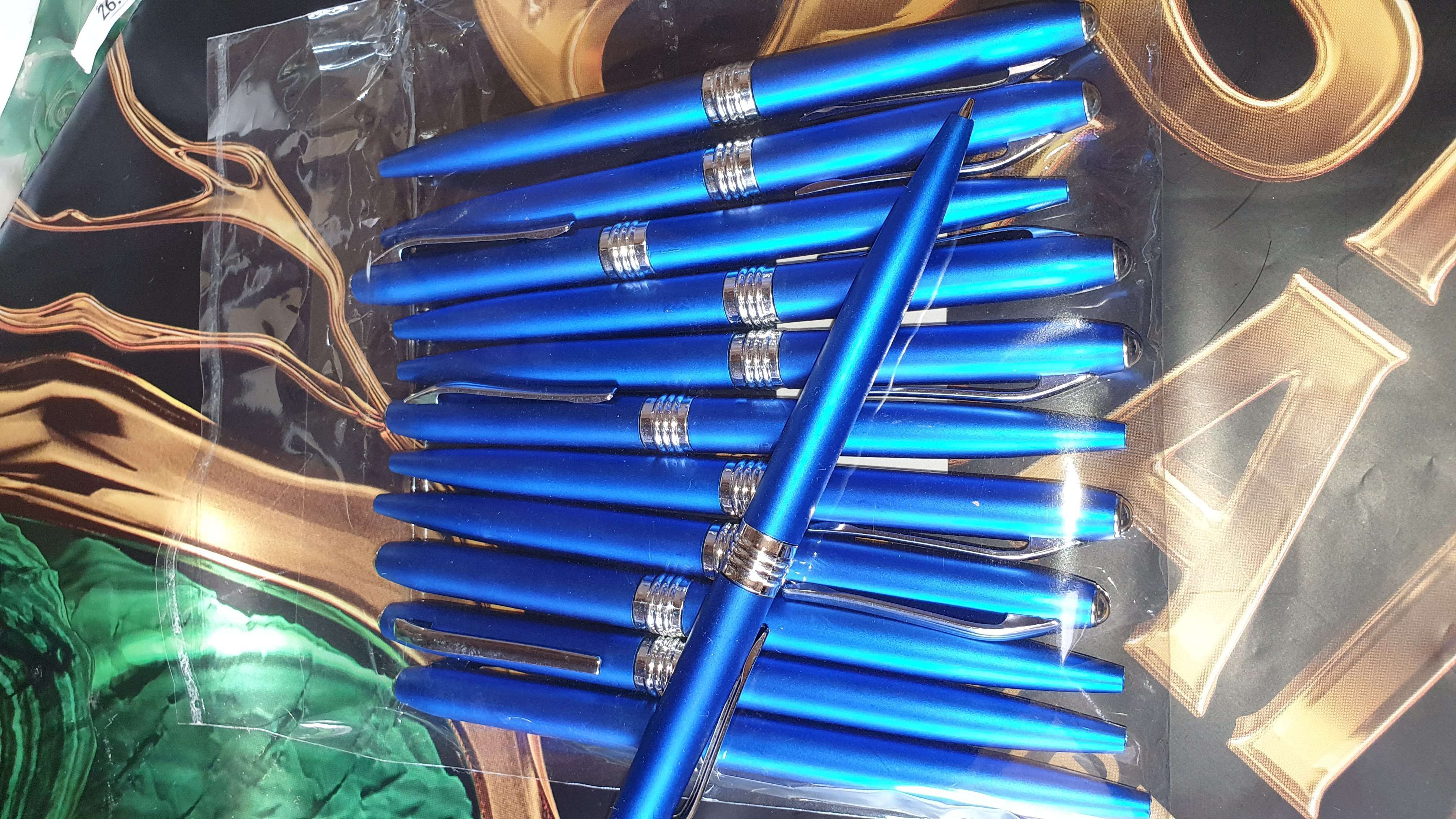 Фотография покупателя товара Ручка шариковая поворотная, 0.7 мм, под логотип, стержень синий, синий корпус - Фото 1