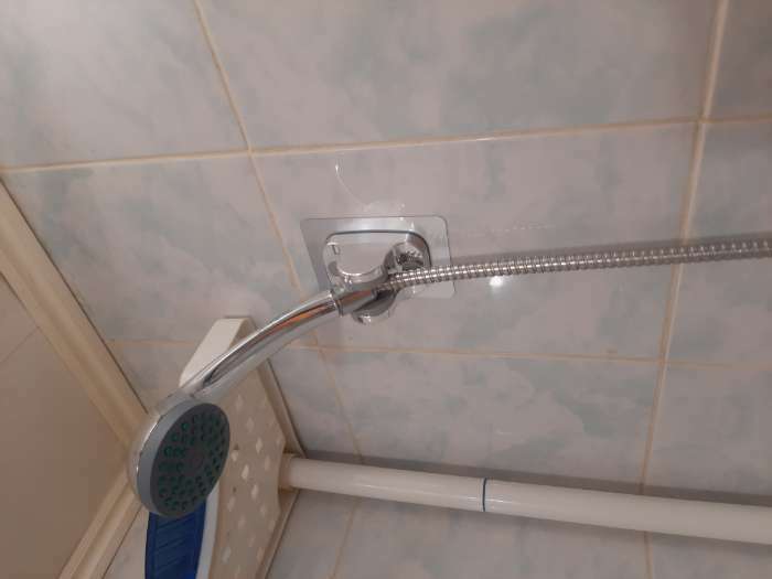 Фотография покупателя товара Держатель для душевой лейки ZEIN Z88, самоклеющейся, пластик, хром - Фото 6