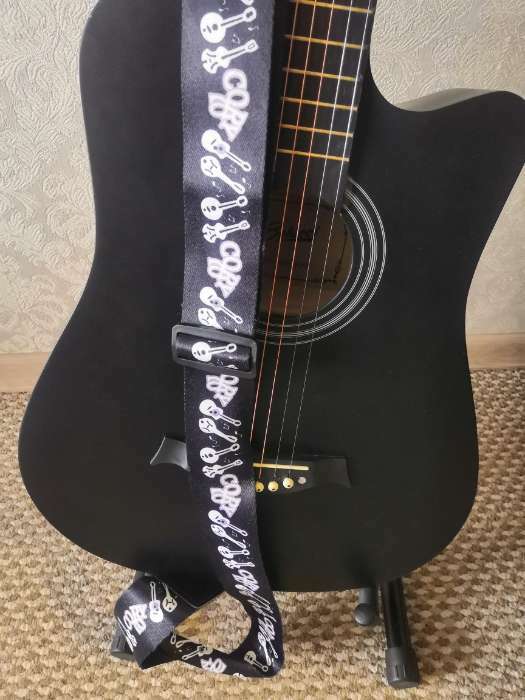 Фотография покупателя товара Ремень для гитары, черный, инструменты, длина 60-117 см, ширина 5 см - Фото 1