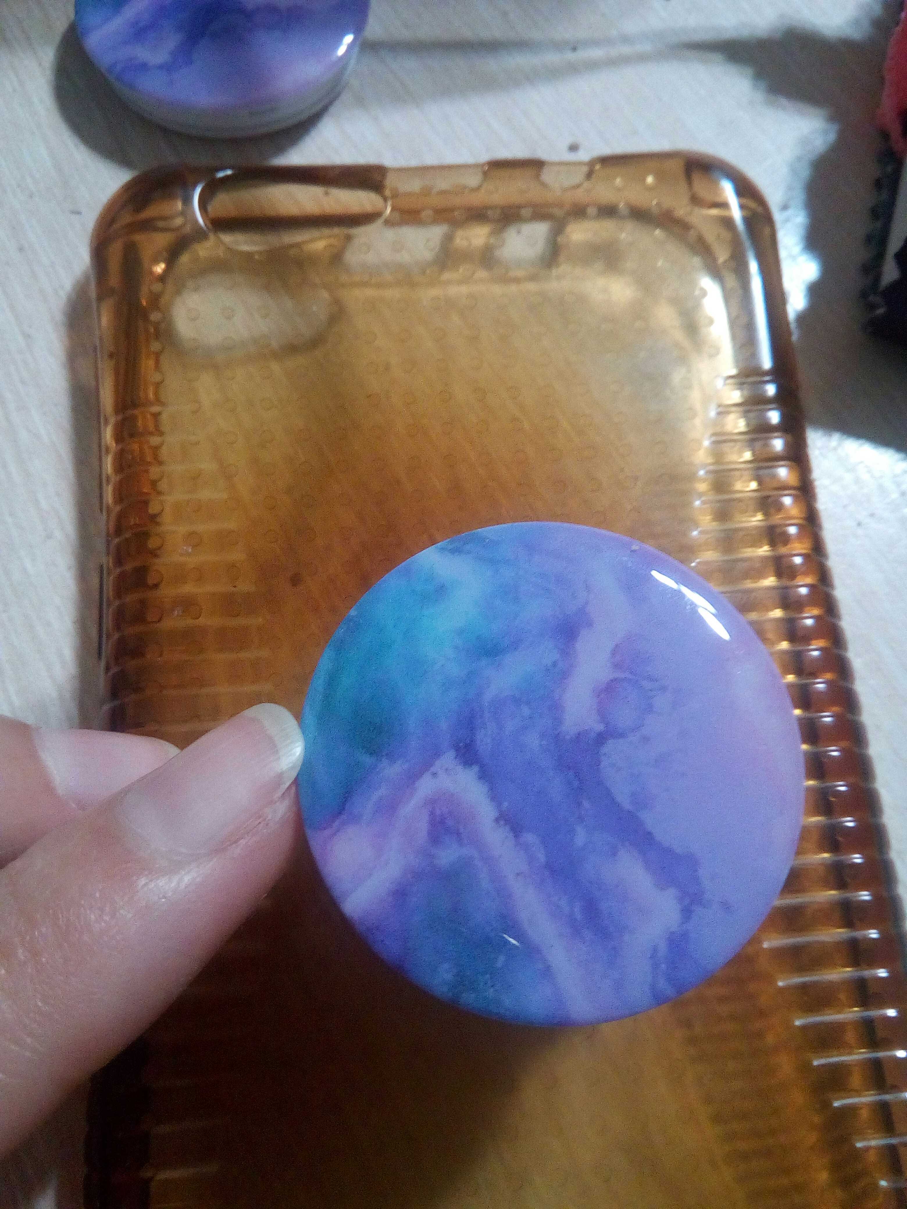 Фотография покупателя товара Попсокет с эпоксидом «Мрамор», 4 × 4 см - Фото 5