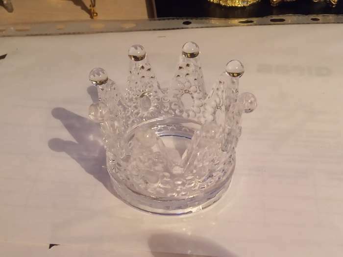 Фотография покупателя товара Подсвечник стекло на 1 свечу "Корона" прозрачный 5х7х7 см - Фото 1