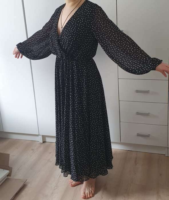 Фотография покупателя товара Платье женское с поясом MIST миди, размер 48, чёрный - Фото 1