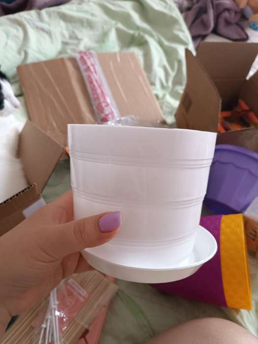 Фотография покупателя товара Горшок для цветов с поддоном «ПластоС. Классик», 1.4 л, пластиковый, белый - Фото 18