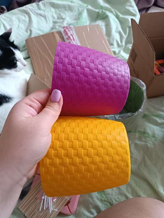 Фотография покупателя товара Горшок для цветов с поддоном «Ротанг», 3 л, d=17 см, h=17 см, пластиковый, белый - Фото 21