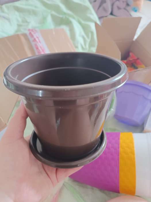 Фотография покупателя товара Горшок для цветов с поддоном «Альтернатива. Эконом», 3 л, пластиковый, коричневый - Фото 13