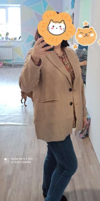 Фотография покупателя товара Пиджак женский, цвет светло-бежевый, гусиная лапка, размер 54 - Фото 1