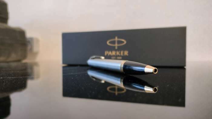 Фотография покупателя товара Ручка шариковая Parker IM Core K321 Brushed Metal GT M, корпус из латуни, синие чернила - Фото 1