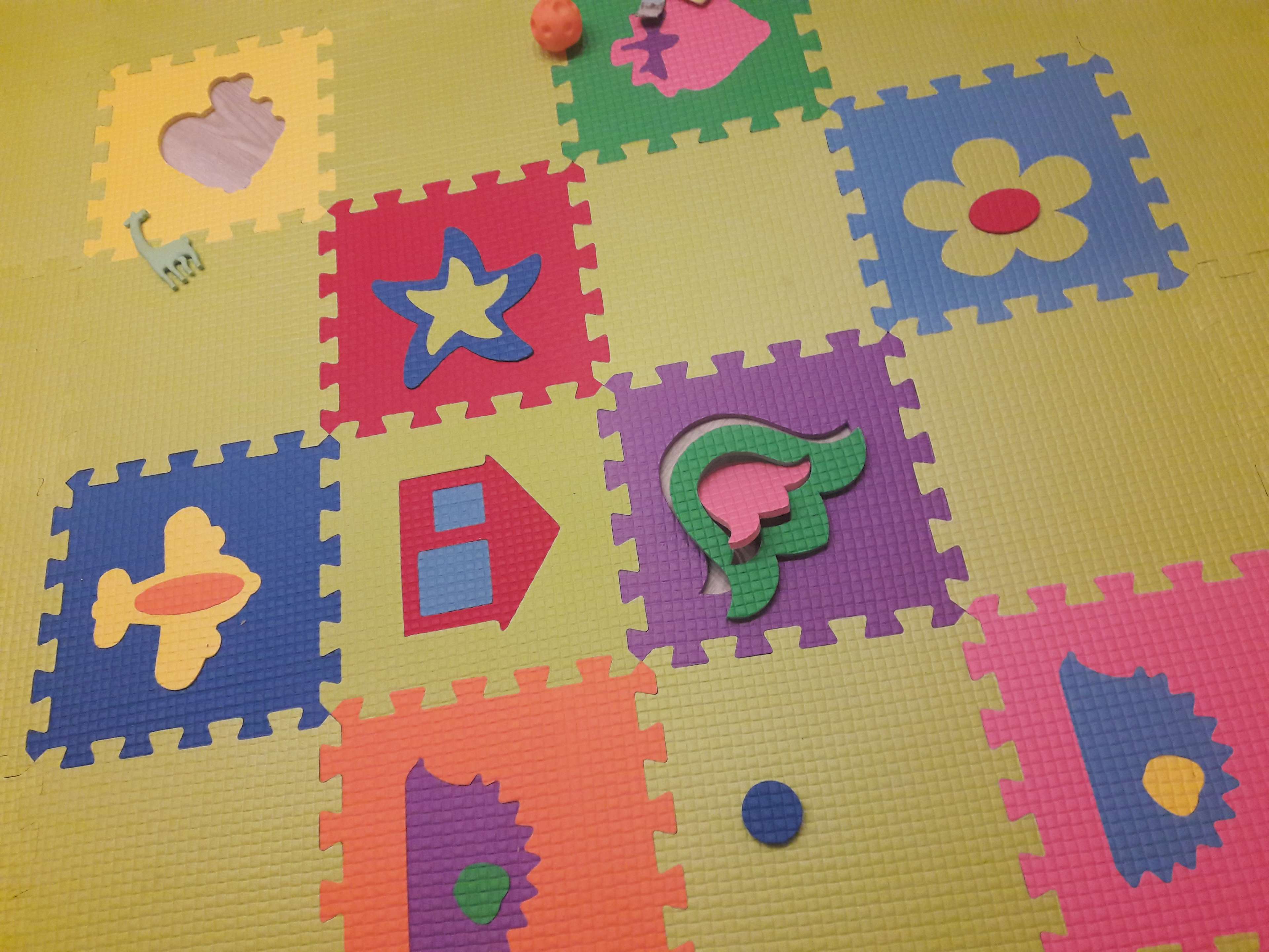 Фотография покупателя товара Детский коврик-пазл (мягкий), 9 элементов, толщина 0,9 см, цвет розовый, термоплёнка