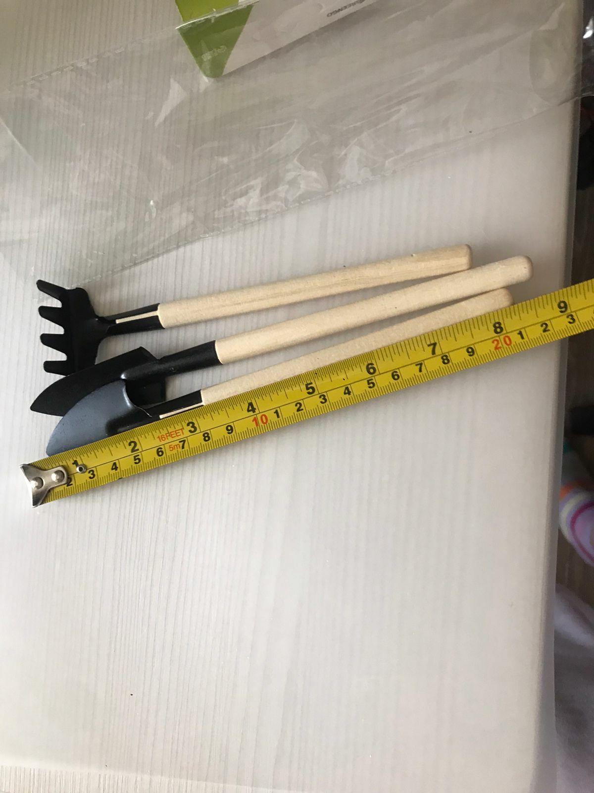 Фотография покупателя товара Набор садового инструмента, 3 предмета: грабли, 2 лопатки, длина 24 см, деревянные ручки - Фото 23