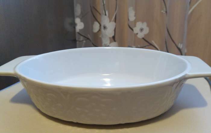 Фотография покупателя товара Форма для выпечки из жаропрочной керамики Доляна «Орнамент», 28×16,7×6 см, 1 л, цвет белый - Фото 4