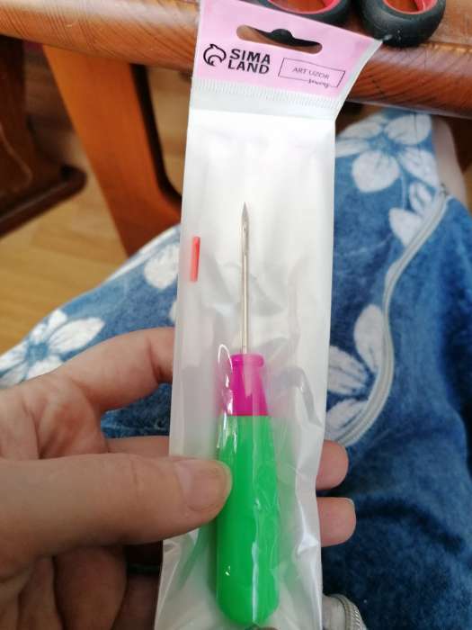 Фотография покупателя товара Шило швейное, с отверстием на конце, 12.5×1.7 см, МИКС - Фото 2