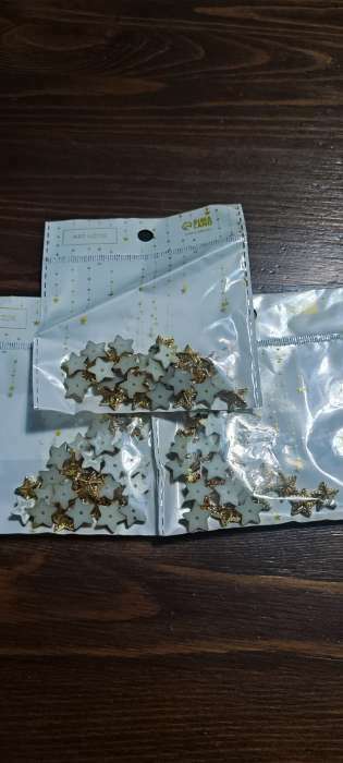 Фотография покупателя товара Декор для творчества пластик "Звёзды" золото набор 30 шт 1,2х1,2 см - Фото 8